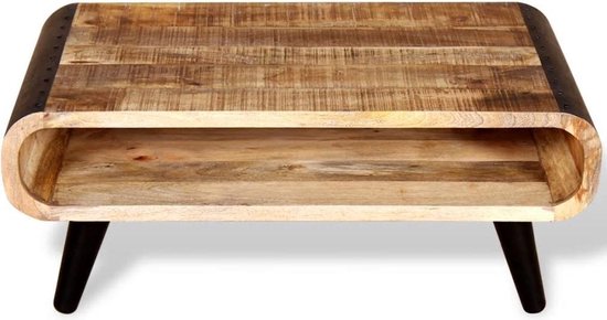 vidaXL Salontafel 40x50x38 cm massief ruw mangohout
