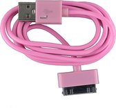 2 stuks - iPhone 4 USB oplaad kabel roze | 1 METER kabeltje voor iPhone 4/4G/4S/3G/3GS/iPod 1/2/3
