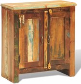 Kast met 2 deuren vintage-stijl massief gerecycled hout (incl. vloerviltjes)