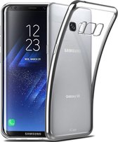 Hoesje geschikt voor Samsung Galaxy S8+ / S8 Plus - Zilveren Bumper met Transparant TPU Case Plating (Silver Silicone Hoesje)