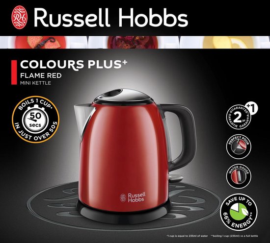 Russell Hobbs 24992-70 Colour Plus+ Mini Waterkoker 1 Liter - Rood | bol.com