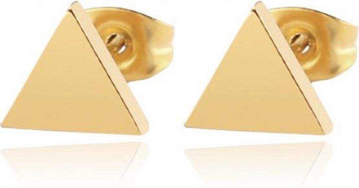 Cilla Jewels oorknoppen Edelstaal Driehoek Goudkleurig