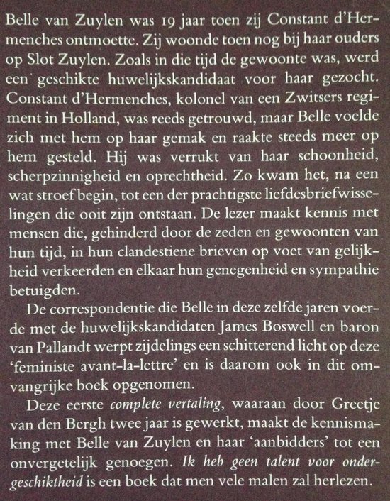 Ik heb geen talent voor ondergeschiktheid, Belle van Zuylen 9789028206564 Boeken