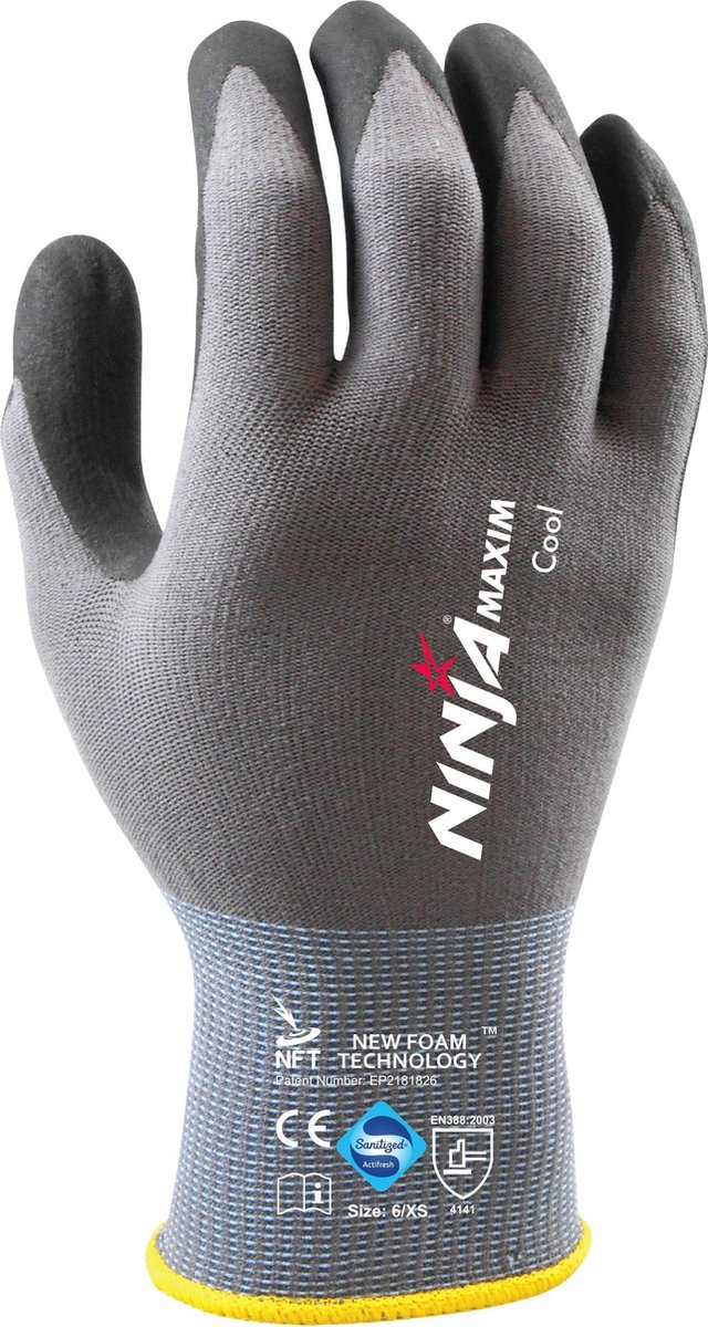 Set de 12 paires - Ninja Maxim Cool 47400 - Gant de travail d'assemblage  polyvalent 