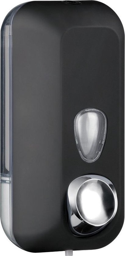 Marplast zeepdispenser A71401NE – Professionele kwaliteit – Zwart met Transparant – 550 ml – Geschikt voor openbare ruimten