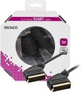 DELTACO DEL-131A-K - SCART-kabel - 3 meter - Zwart
