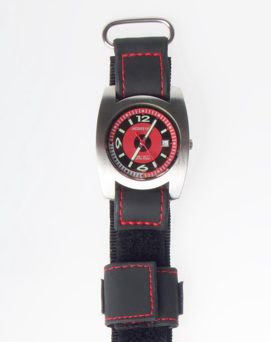 Jacques Farel Sport Horloge – Jongens– Zwart/Rood