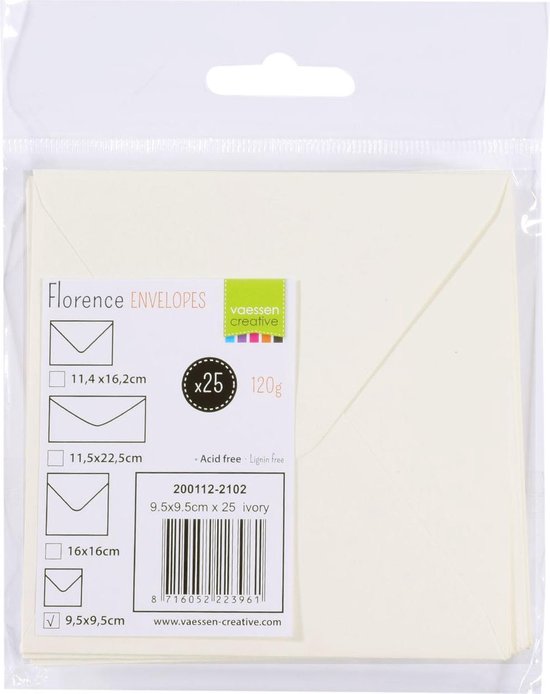 Vierkante enveloppen Crème - 14x14cm - 110gsm Cards & Crafts