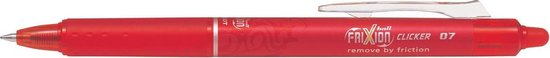 Pilot Rode FriXion Ball 0.7mm Clicker Pen - Rode uitgumbare balpen