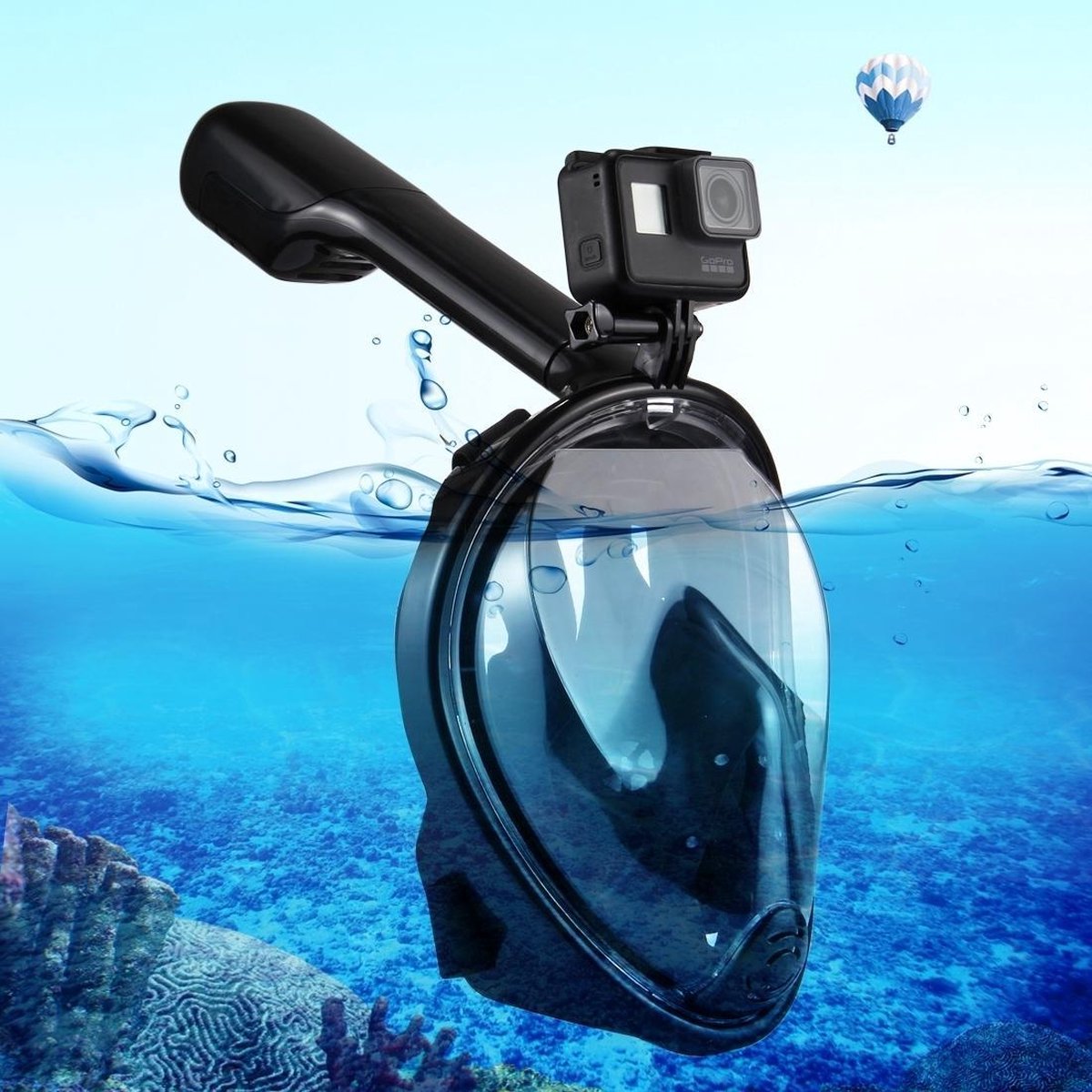 PULUZ I Version Équipement de plongée sous-marine Masque de plongée à sec  complet pour GoPro HERO5 / 4/3 + / 3/2/1, taille S / M (bleu)