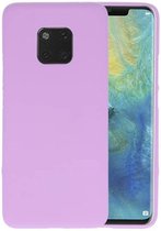 Bestcases Color Telefoonhoesje - Backcover Hoesje - Siliconen Case Back Cover voor Huawei Mate 20 Pro - Paars