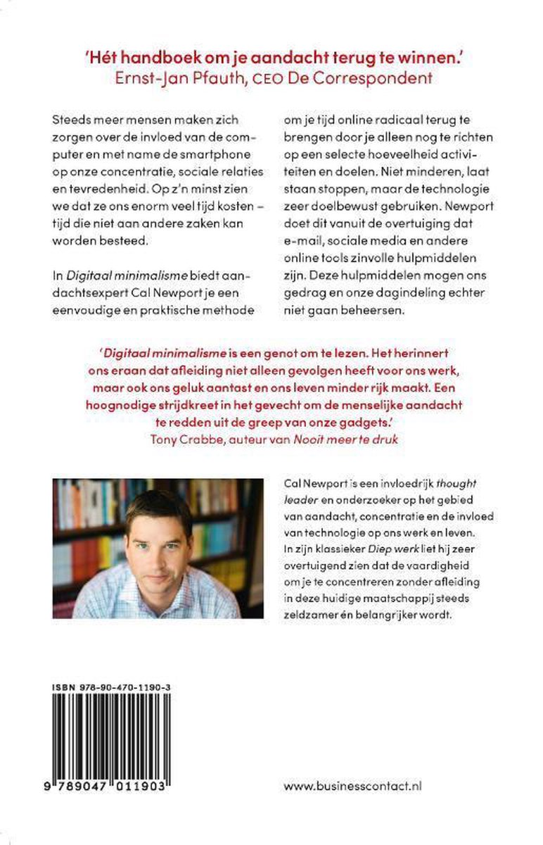 Digitaal minimalisme - back cover