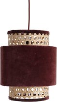 Raw Materials Velvet Hanglamp - Klein - Rotan - Bordeaux