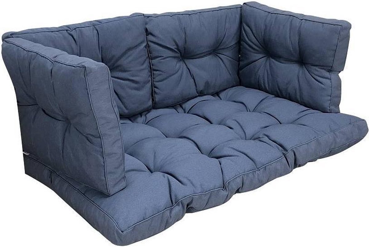 Madison loungekussen set voor palletten in Florance Saffier blauw, 5-delig, 120 x 80cm.