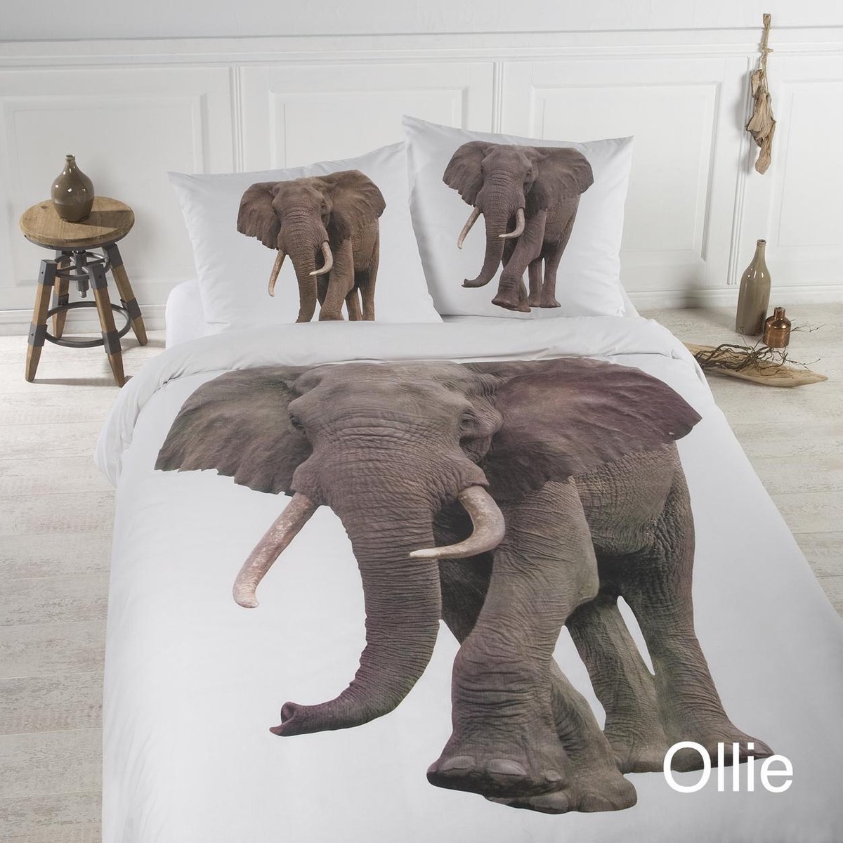 Papillon Ollie Dekbedovertrek - Lits-jumeaux - 240x200/220 cm - Wit