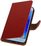 Rood Pull-Up Booktype Hoesje voor Samsung Galaxy J3 (2018)