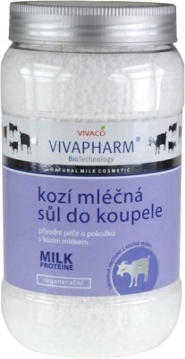 VIVAPHARM® Geitenmelk Badzout - 1200g - Geitenmelk extracten verbeteren de kwaliteit van een overgevoelige, gestreste en allergische huid met een neiging tot uitdrogen - geeft kalmerende, verzorgende en voedende effecten.