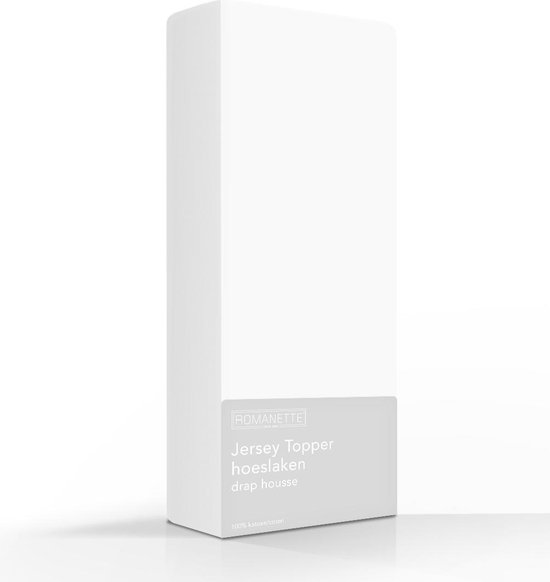 Comfortabele Jersey Topper Hoeslaken Wit | 150x200 | Rondom Elastiek | Dikke Kwaliteit