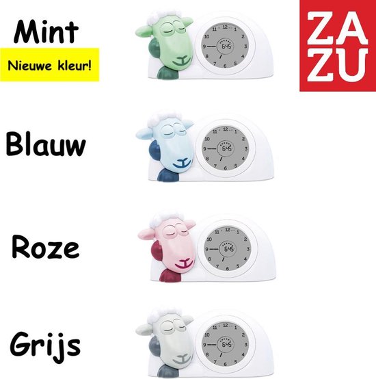 Zazu Sam Slaaptrainer - Met nachtlamp functie en slaaptimers - Mint / Wit - Zazu