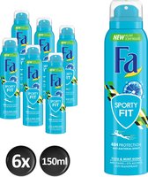 Fa Deospray Sporty Fit - 6 stuks