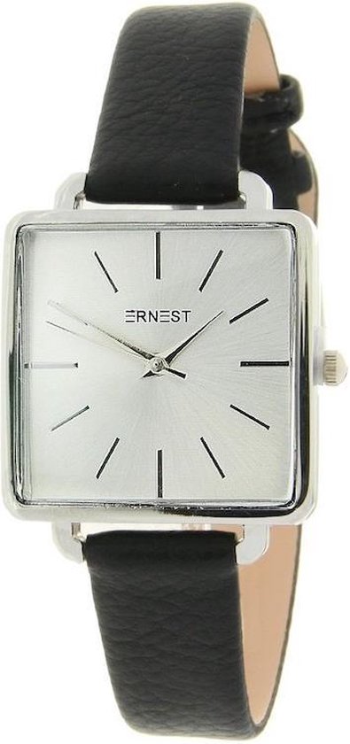 Horloge - Ernest - Vierkante kast - Lederen bandje | bol.com