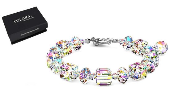 dames armband met 31 Swarovski kristallen – Echt zilveren Armband, 925 sterling - YO-158