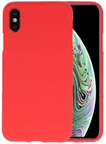 Bestcases Color Telefoonhoesje - Backcover Hoesje - Siliconen Case Back Cover voor iPhone Xs /  iPhone X -  Rood