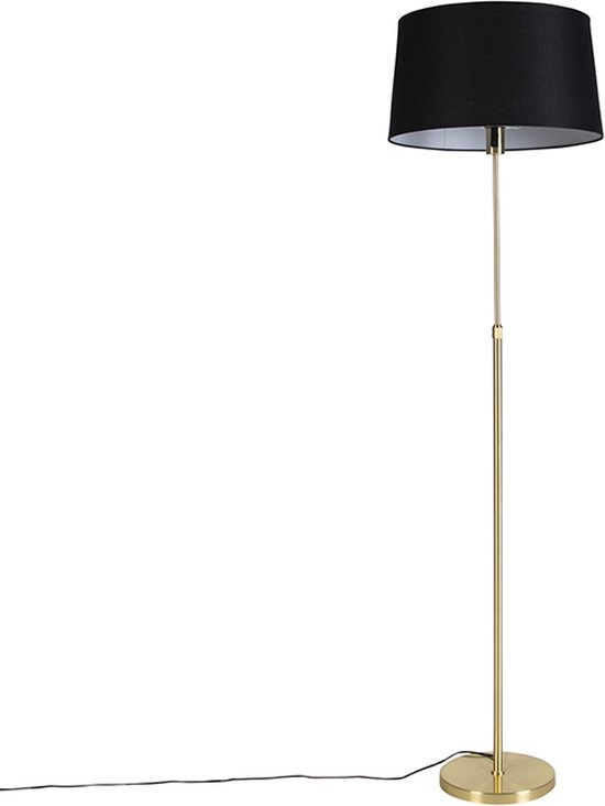 QAZQA parte fl - Moderne Vloerlamp | Staande Lamp - 1 lichts - H 1720 mm - Zwart Goud - Woonkamer | Slaapkamer | Keuken