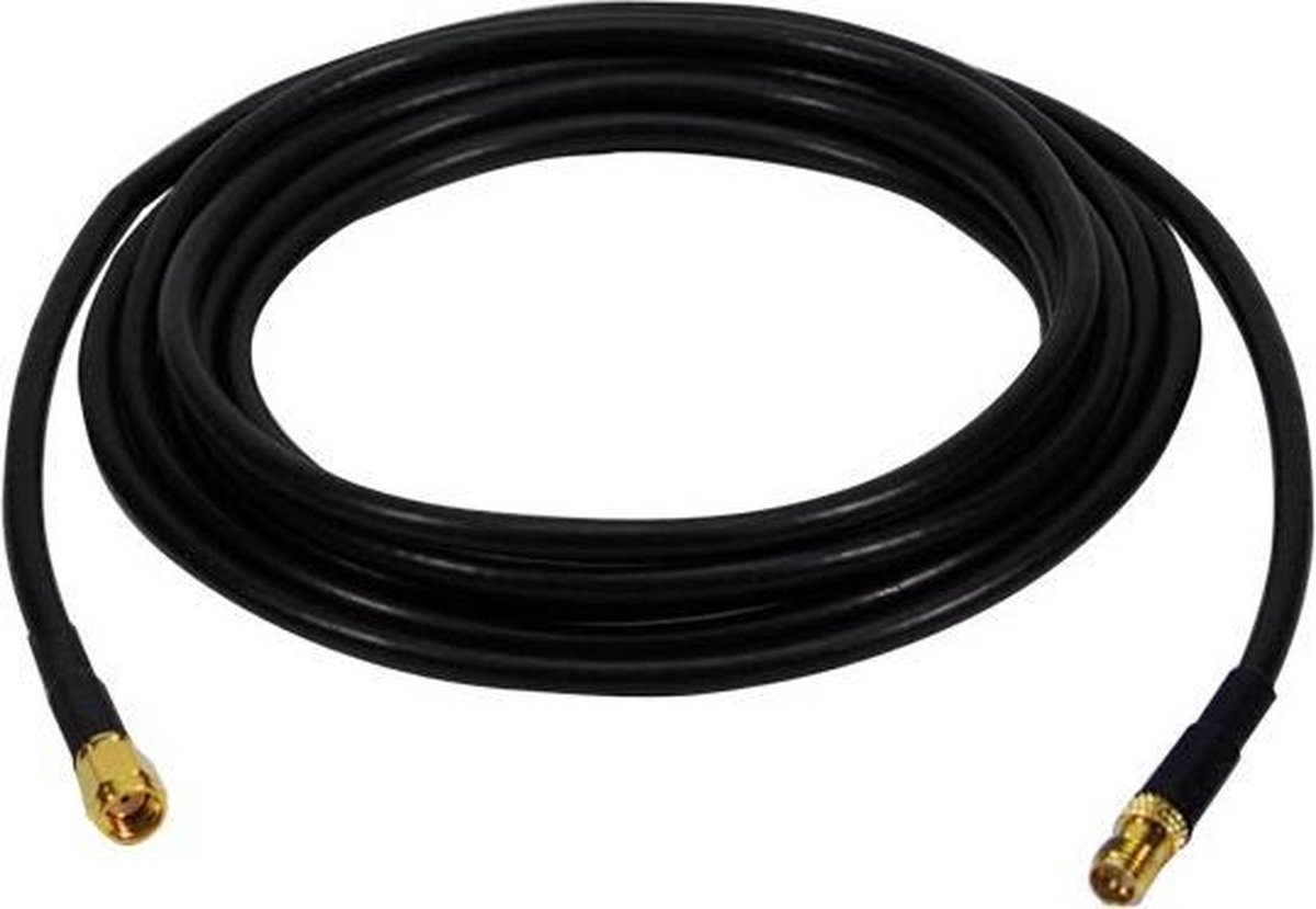 LogiLink WLAN binnenhuisantennes verlengkabel, 5 m, zwart