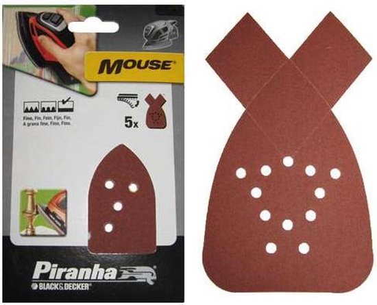 Dierentuin Perth Blackborough Gehakt Piranha Mouse sparpack schuurstroken (5x K80, 5x K120, 5x K180), 20 stuks  X31029 | bol.com
