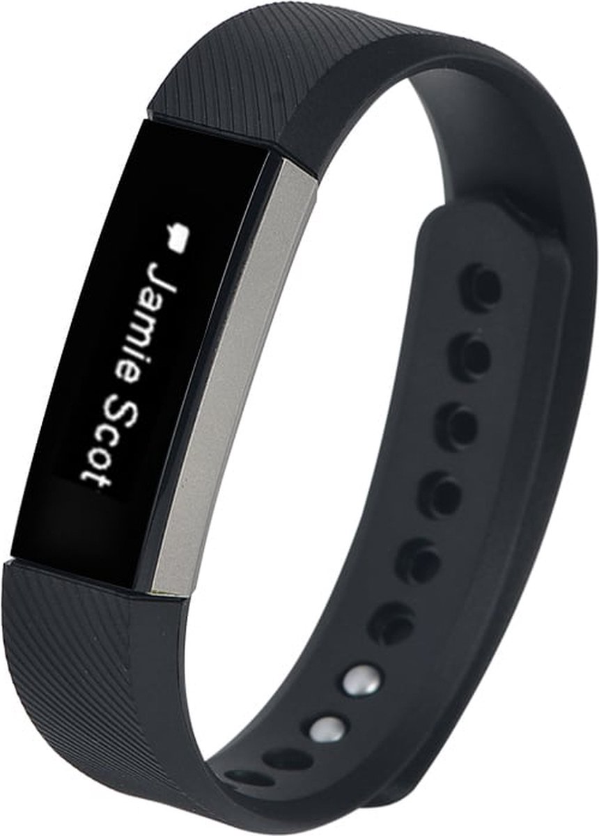 watchbands-shop.nl Siliconen bandje - Fitbit Alta (HR) - Zwart - Large
