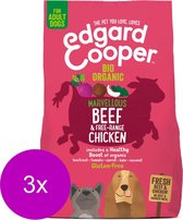 Edgard & Cooper Fresh Organic Chicken (Free Range) Chunk - Pour chiens adultes - Nourriture pour chiens pour chiens - 3 x 700g