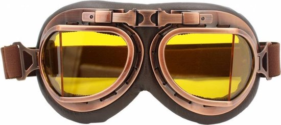 Vintage pilotenbril geel glas