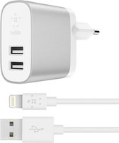 Belkin BOOST↑CHARGE™ 2-poorts lader voor thuis + 1,2m Apple Lightning naar USB-A kabel