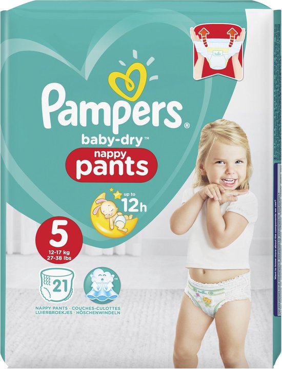 academisch Majestueus Effectiviteit Pampers Baby-Dry Pants - Maat 5 (Junior) 12-17 kg - 21 Stuks - Luierbroekjes  | bol.com