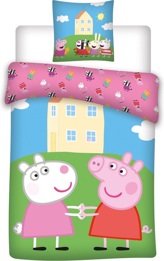 Snel vlam genezen Peppa Pig Huis Dekbedovertrek - Eenpersoons - 140 x 200 cm - Multicolour |  bol.com