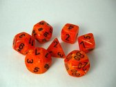 Vortex Orange/black Polyhedral 7-Die Set