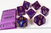 Afbeelding van het spelletje Polydice 7 Dobbelstenenset Borealis II Royal Purple met Gold