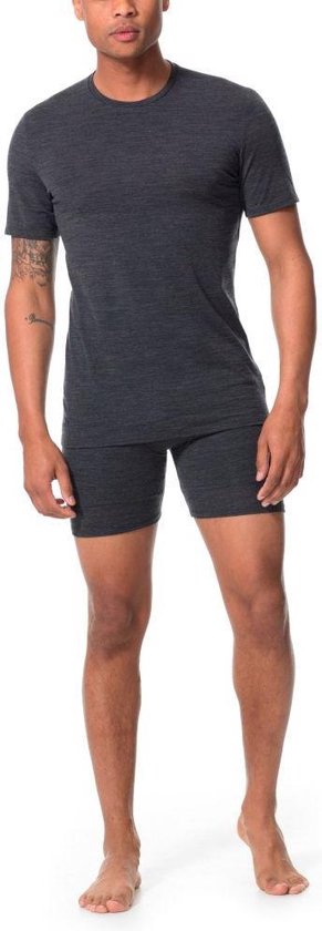 Foto: Icebreaker anatomica crew top t shirt heren zwart maat xxl