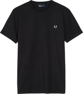 Fred Perry - Ringer T-Shirt - Zwart T-shirt - M - Zwart