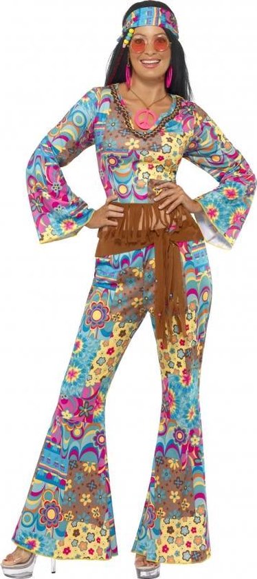 nogmaals leider Mangel Gekleurde flower power Hippie Sixties dames verkleedkleding 36-38 (S) |  bol.com