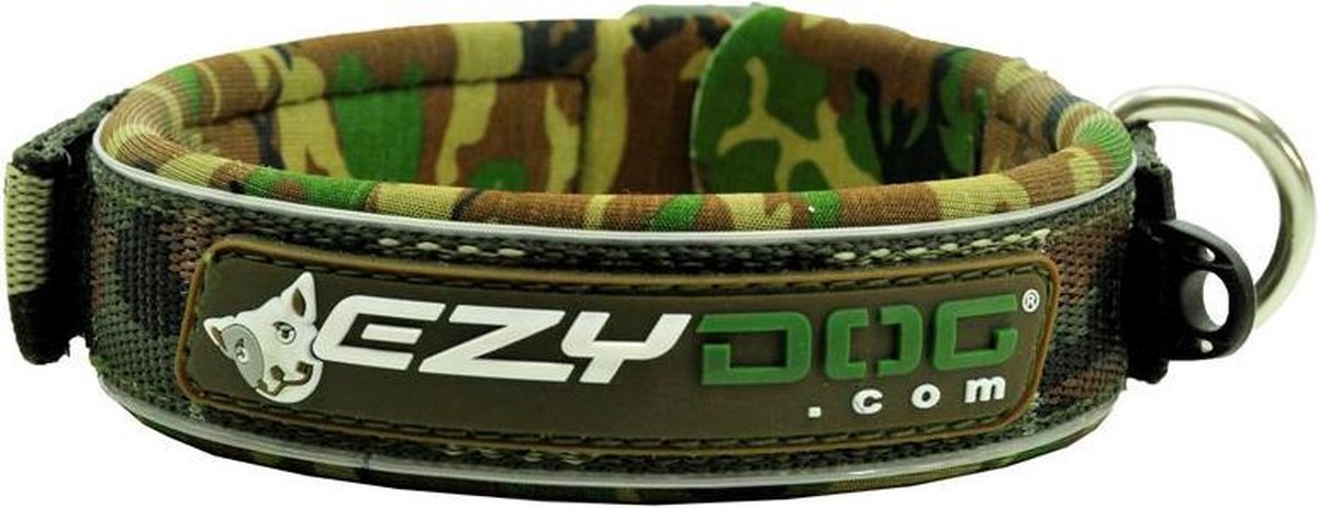 EzyDog classic neopreen halsband, groen camouflage, maat L | bol.com