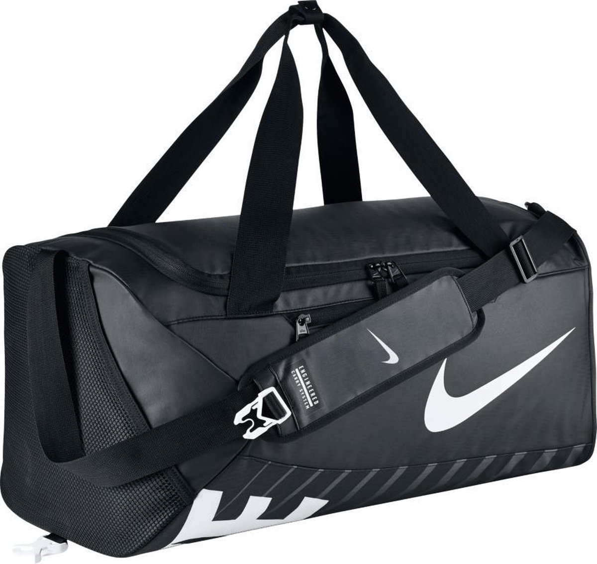 Nike Alpha Medium Duffel Sporttas Unisex - Black/Black/White | bol.com