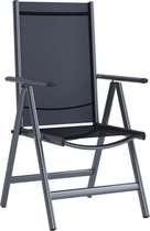 Tuinstoel standenstoel aluminium antraciet 7 standen