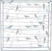 Muurdecoratie - Metaal - Vogels - Wit - 60x9x60 cm - Sarana - Fairtrade Indonesie - Fairtrade