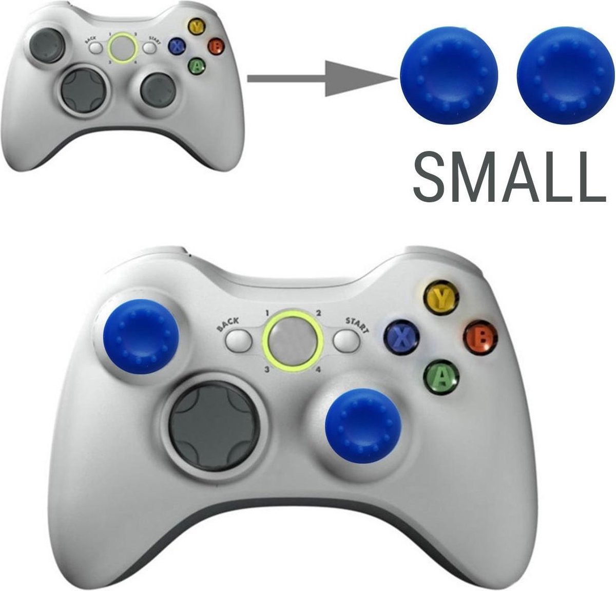 Thumb grips - Controller Thumbgrips - Joystick Cap - Thumbsticks - Thumb Grip Cap geschikt voor Switch, Switch Pro, PS4 en Xbox - 2 stuks Klein 10 dots extra grip Blauw