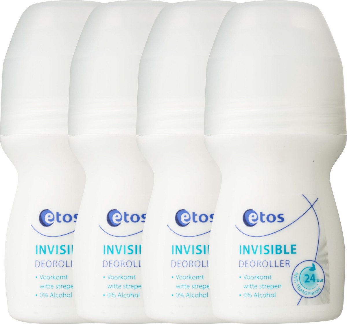 Etos Deoroller Invisible 4 X 50 ml Deodorant