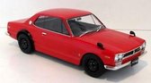 Nissan Skyline GT-R KPGC10 Rood met zwarte velgen 1:18 Tripel 9 Collection