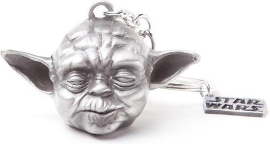 Star Wars - Yoda 3D metalen sleutelhanger zilverkleurig - One size - Film merchandise