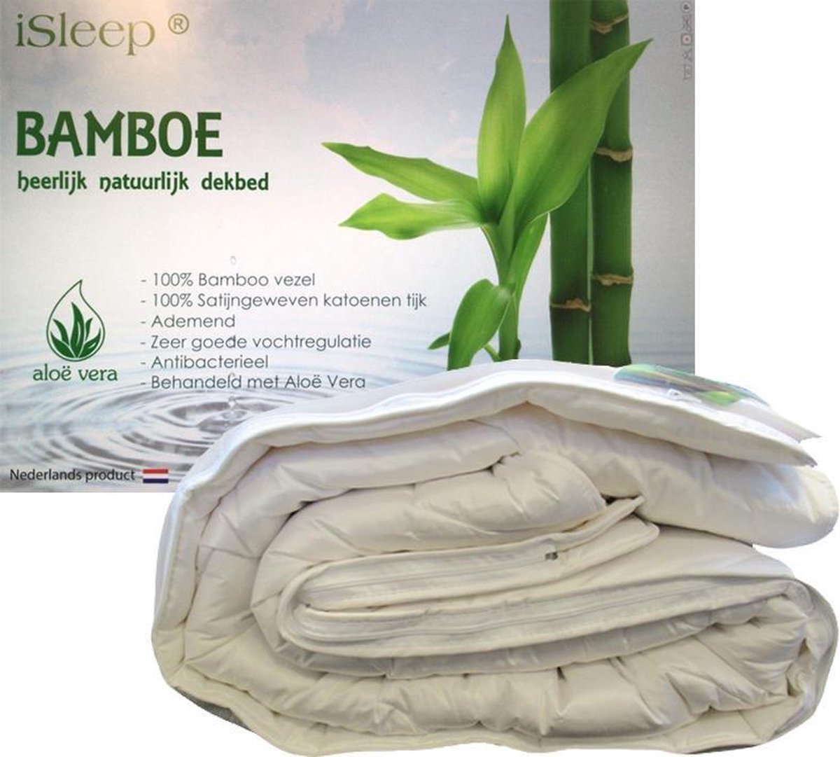 Opa Mainstream Groene achtergrond iSleep Bamboo DeLuxe 4-Seizoenen Dekbed - 100% Bamboe - Litsjumeaux -  240x220 cm | bol.com